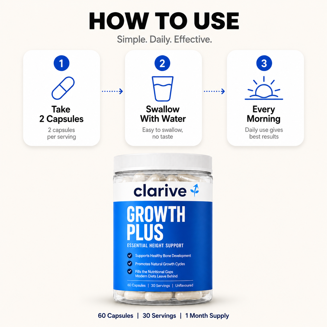 Clarive Growth Plus For Kids & Teens