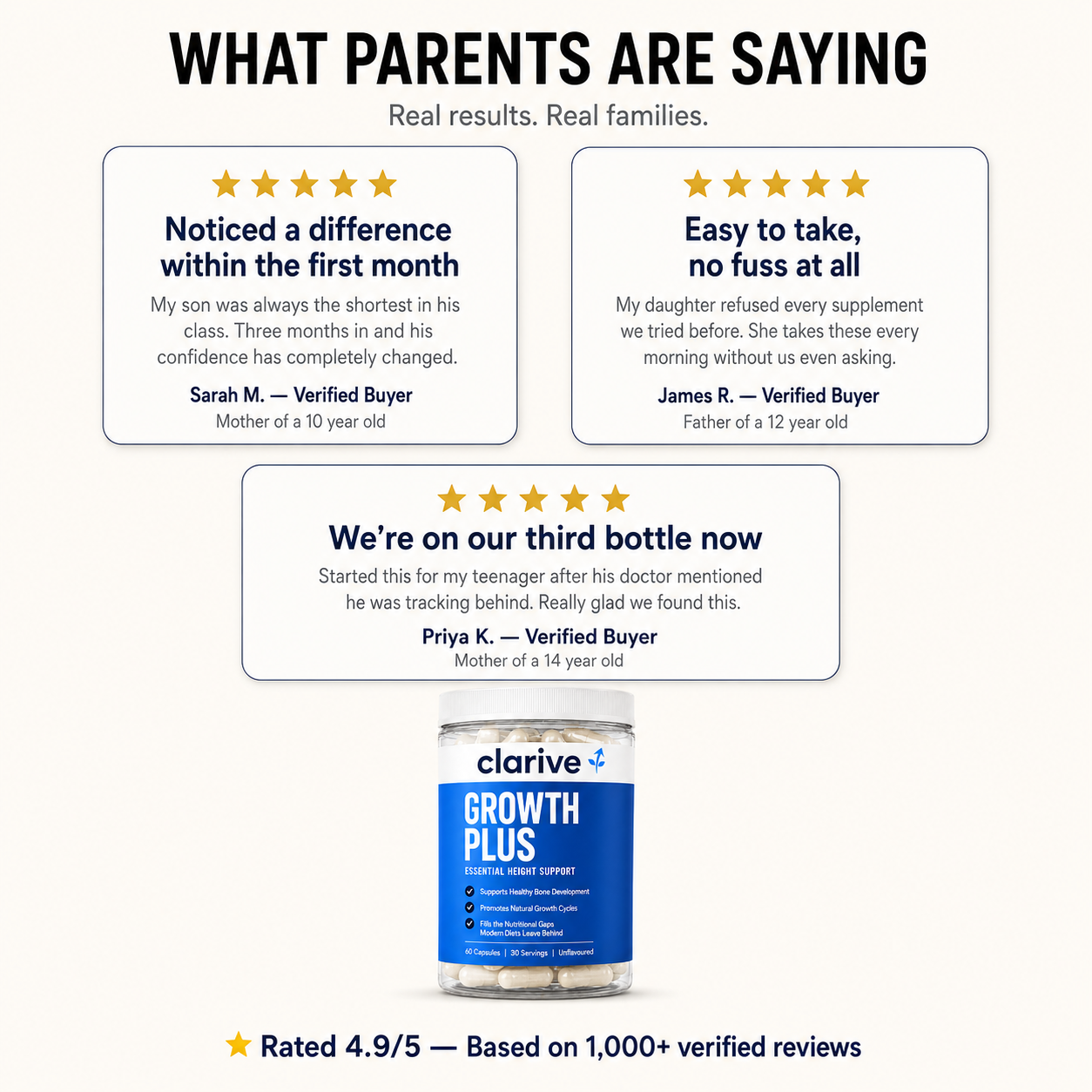 Clarive Growth Plus For Kids & Teens